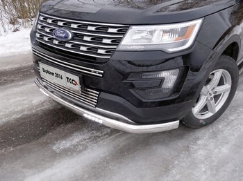 Передняя защита с ДХО для Ford Explorer (2016-н.в.) - ОбвесКарРу VIN: FOREXPL16-15. 