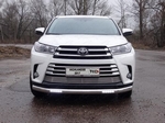 Передняя защита с ДХО для Toyota Highlander (2016-н.в.)