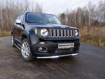 Передняя защита с ДХО для Jeep Renegade (2015-н.в.) - ОбвесКарРу VIN: JEEPREN4WD15-02. 