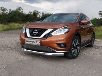 Передняя защита с ДХО для Nissan Murano (2016-н.в.) - ОбвесКарРу VIN: NISMUR16-05. 