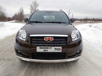 Передняя защита с ДХО для Geely Emgrand X7 (2011-2015) - ОбвесКарРу VIN: GEELEMGX715-18. 