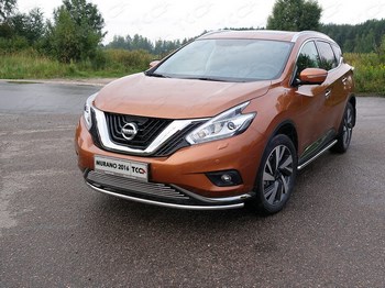 Передняя защита с ДХО для Nissan Murano (2016-н.в.) - ОбвесКарРу VIN: NISMUR16-06. 