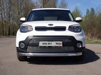 Передняя защита с ДХО TCC для Kia Soul (2017-н.в.) - ОбвесКарРу VIN: KIASOUL17-16. 