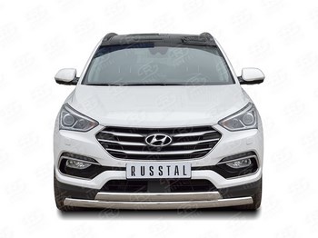 Передняя защита с надписью для Hyundai Santa Fe (2015-н.в.) - ОбвесКарРу VIN: HSFPZ-002444. 