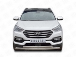 Передняя защита с надписью для Hyundai Santa Fe (2015-н.в.)