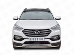 Передняя защита с надписью для Hyundai Santa Fe (2015-н.в.)