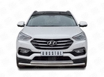 Передняя защита с надписью для Hyundai Santa Fe (2015-н.в.)