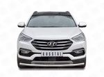 Передняя защита с надписью для Hyundai Santa Fe (2015-н.в.)