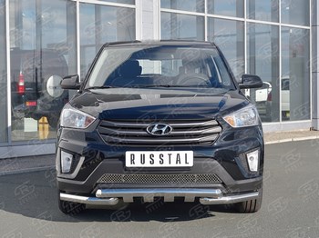 Передняя защита с надписью для Hyundai Creta - ОбвесКарРу VIN: HCRZ-002420. 