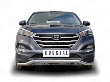 Передняя защита с надписью для Hyundai Tucson (2015-н.в.) - ОбвесКарРу VIN: HTZ-002228. 