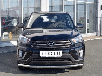 Передняя защита с надписью для Hyundai Creta - ОбвесКарРу VIN: HCRZ-002417. 