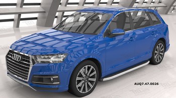 Пороги алюминиевые (Alyans) для Audi Q7 (2015-н.в.) - ОбвесКарРу VIN: AUQ7.47.0026. 