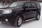 Пороги алюминиевые (Alyans) для Honda Pilot