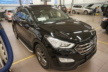 Пороги алюминиевые (Alyans) для Hyundai Santa Fe (2012-2015) - ОбвесКарРу VIN: HYSA.47.1192. 