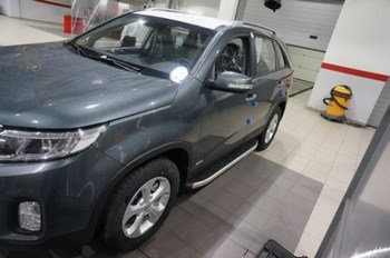 Пороги алюминиевые (Alyans) для Kia Sorento - ОбвесКарРу VIN: KISO.47.1388. 