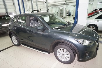 Пороги алюминиевые (Alyans) для Mazda CX5 - ОбвесКарРу VIN: MACX.47.1973. 
