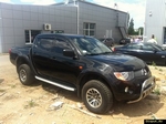 Пороги алюминиевые (Alyans) для Mitsubishi L200