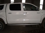 Пороги алюминиевые (Alyans) для Toyota HiLux