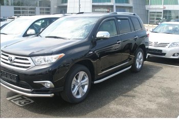 Пороги алюминиевые (Alyans) для Toyota Highlander - ОбвесКарРу VIN: TOHI.47.2401. 