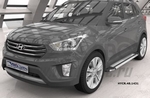Пороги алюминиевые (Brillant) для Hyundai Creta (серебро)