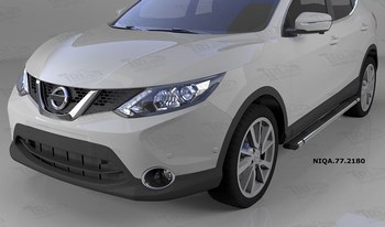 Пороги алюминиевые (Emerald Black) для Nissan Qashqai - ОбвесКарРу VIN: NIQA.77.2180. 