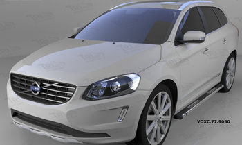 Пороги алюминиевые (Emerald Black) для Volvo (Вольво) XC60 - ОбвесКарРу VIN: VOXC.77.9050. 