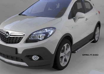 Пороги алюминиевые (Emerald Black) для Opel Mokka - ОбвесКарРу VIN: OPMO.77.0202. 