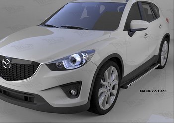 Пороги алюминиевые (Emerald Black) для Mazda CX5 - ОбвесКарРу VIN: MACX.77.1973. 