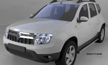 Пороги алюминиевые (Emerald Black) для Renault Duster - ОбвесКарРу VIN: DCDU.77.0448. 