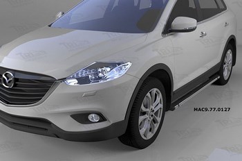 Пороги алюминиевые (Emerald Black) для Mazda CX9 - ОбвесКарРу VIN: MAC9.77.0127. 