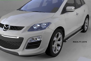 Пороги алюминиевые (Emerald Black) для Mazda CX7 - ОбвесКарРу VIN: MACX.77.1974. 