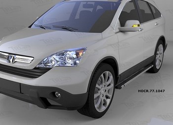 Пороги алюминиевые (Emerald Black) для Honda CR-V (2006-2009) - ОбвесКарРу VIN: HOCR.77.1047. 