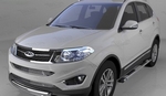 Пороги алюминиевые (Emerald Silver) для Chery Tiggo 5 (2014-н.в.)