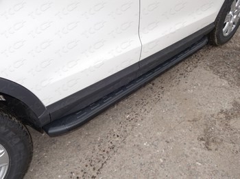 Пороги алюминиевые (карбон/черный) для Audi Q3 (2011-н.в.) - ОбвесКарРу VIN: AUDIQ315-01BL. 