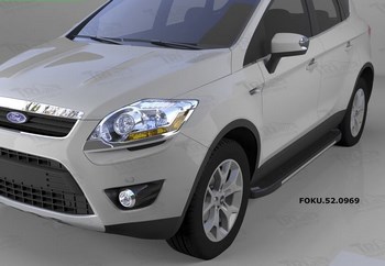Пороги алюминиевые (Onyx) для Ford Kuga (2008-2012) - ОбвесКарРу VIN: FOKU.52.0969. 