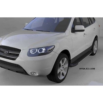 Пороги алюминиевые (Onyx) для Hyundai Santa Fe (2006-2010) - ОбвесКарРу VIN: HYSA.52.1198. 
