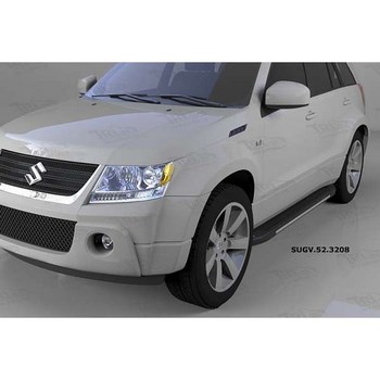 Пороги алюминиевые (Onyx) для Suzuki Grand Vitara (возможна установка с брызговиками) - ОбвесКарРу VIN: SUGV.52.3208 (A). 
