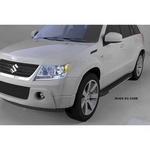 Пороги алюминиевые (Onyx) для Suzuki Grand Vitara (возможна установка с брызговиками)