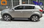 Пороги алюминиевые (Opal) для Kia Sportage