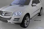 Пороги алюминиевые (Opal) для Mercedes ML W164