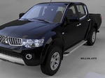 Пороги алюминиевые (Opal) для Mitsubishi L200
