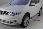 Пороги алюминиевые (Opal) для Nissan Murano