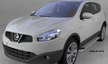 Пороги алюминиевые (Opal) для Nissan Qashqai - ОбвесКарРу VIN: NIQA.56.2078. 