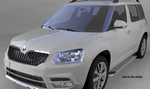 Пороги алюминиевые (Opal) для Skoda Yeti