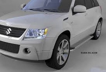 Пороги алюминиевые (Opal) для Suzuki Grand Vitara - ОбвесКарРу VIN: SUGV.56.3208. 