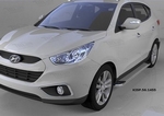 Пороги алюминиевые (Ring) для Hyundai ix35 (2010-2015)