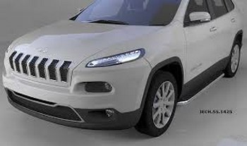 Пороги алюминиевые (Ring) для Jeep Cherokee - ОбвесКарРу VIN: JECH.55.1425. 