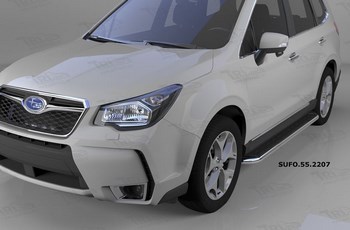 Пороги алюминиевые (Ring) для Subaru Forester - ОбвесКарРу VIN: SUFO.55.2207. 