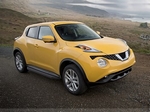 Пороги алюминиевые с черным кантом для Nissan Juke
