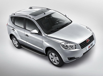 Пороги алюминиевые с черным кантом для Geely Emgrand X7 - ОбвесКарРу VIN: A173ALB. 